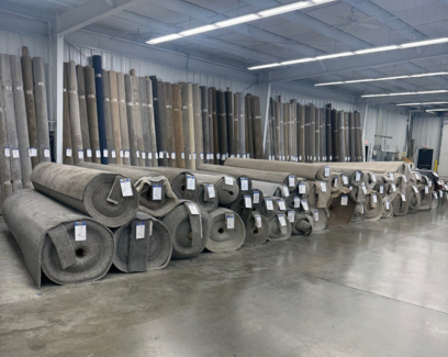 rolls of carpet in flooring store